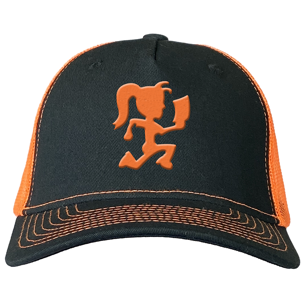 "Juggalette" Snapback Trucker Hat In Orange