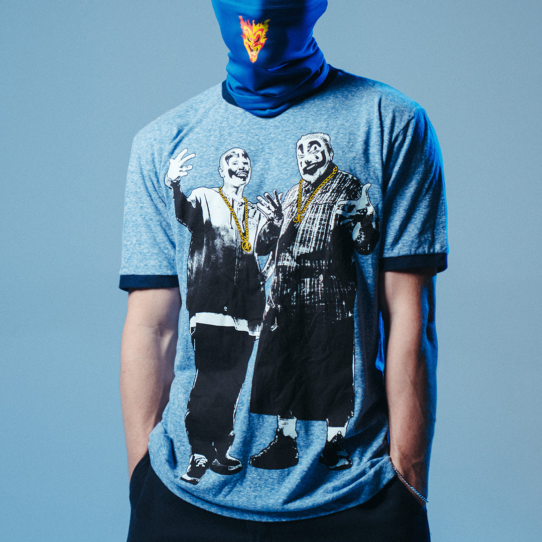 "Whadup" Ringer T-Shirt In Heather Blue