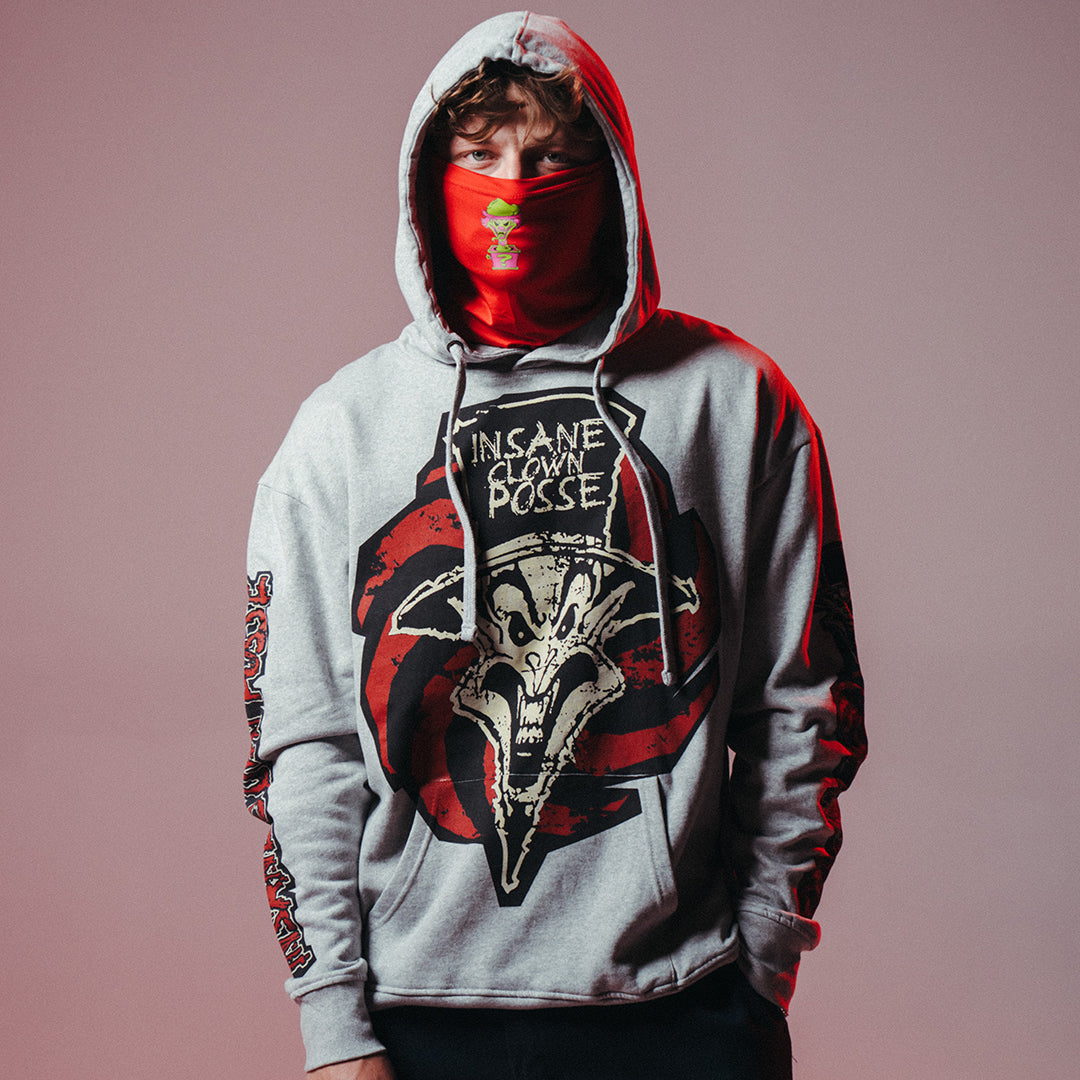 "Ringmaster Spiral" Pullover Hoodie In Heather Grey