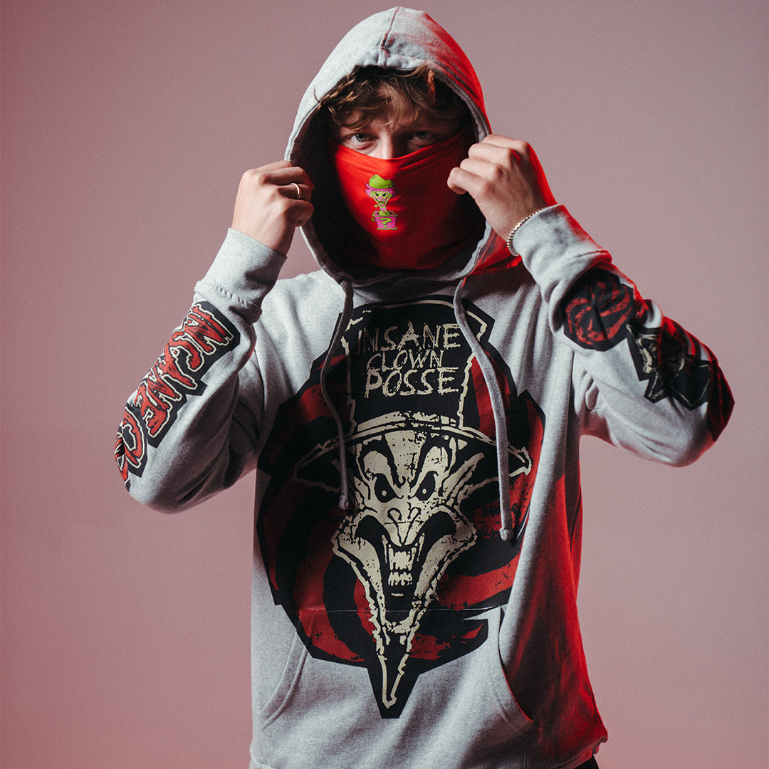 "Ringmaster Spiral" Pullover Hoodie In Heather Grey