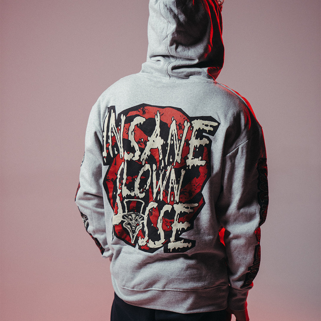 "Ringmaster Spiral" Pullover Hoodie In Heather Grey