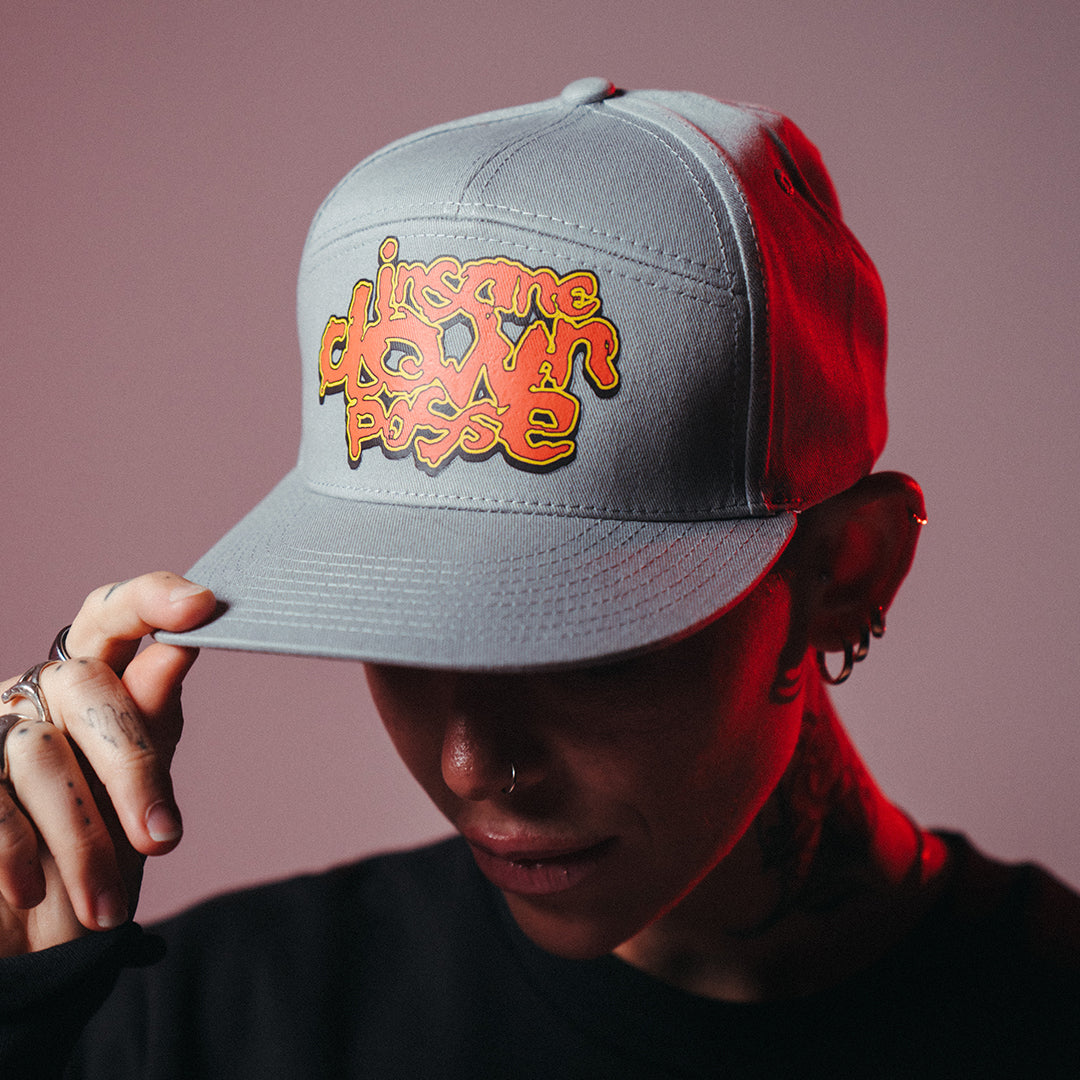 "Stack Logo" Flat Bill Snapback Hat In Grey