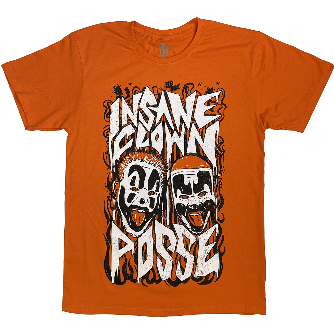 "Circus Heads" T-Shirt In Neon Orange