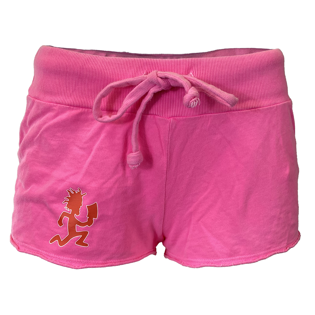 "Hatchetman Carnival" Women's Fleece Shorts In Hot Pink