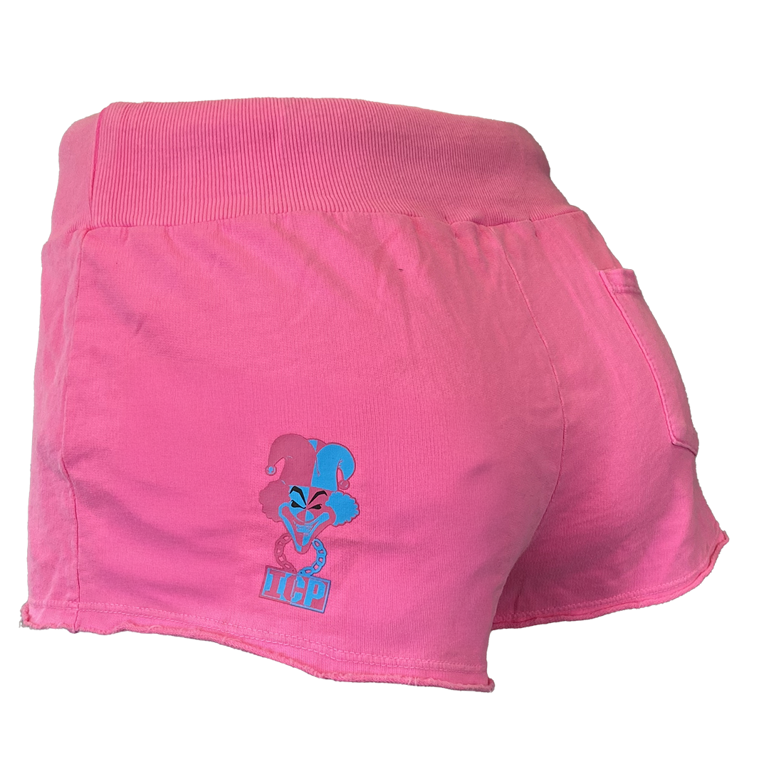 "Hatchetman Carnival" Women's Fleece Shorts In Hot Pink