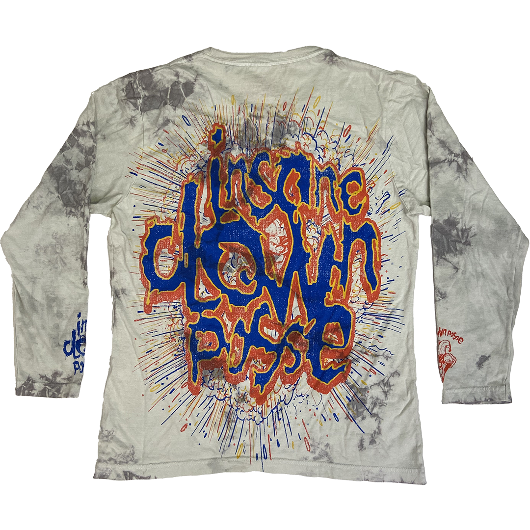 "Bang Bang Posse" Womens Long Sleeve T-Shirt In Tie Dyed Grey