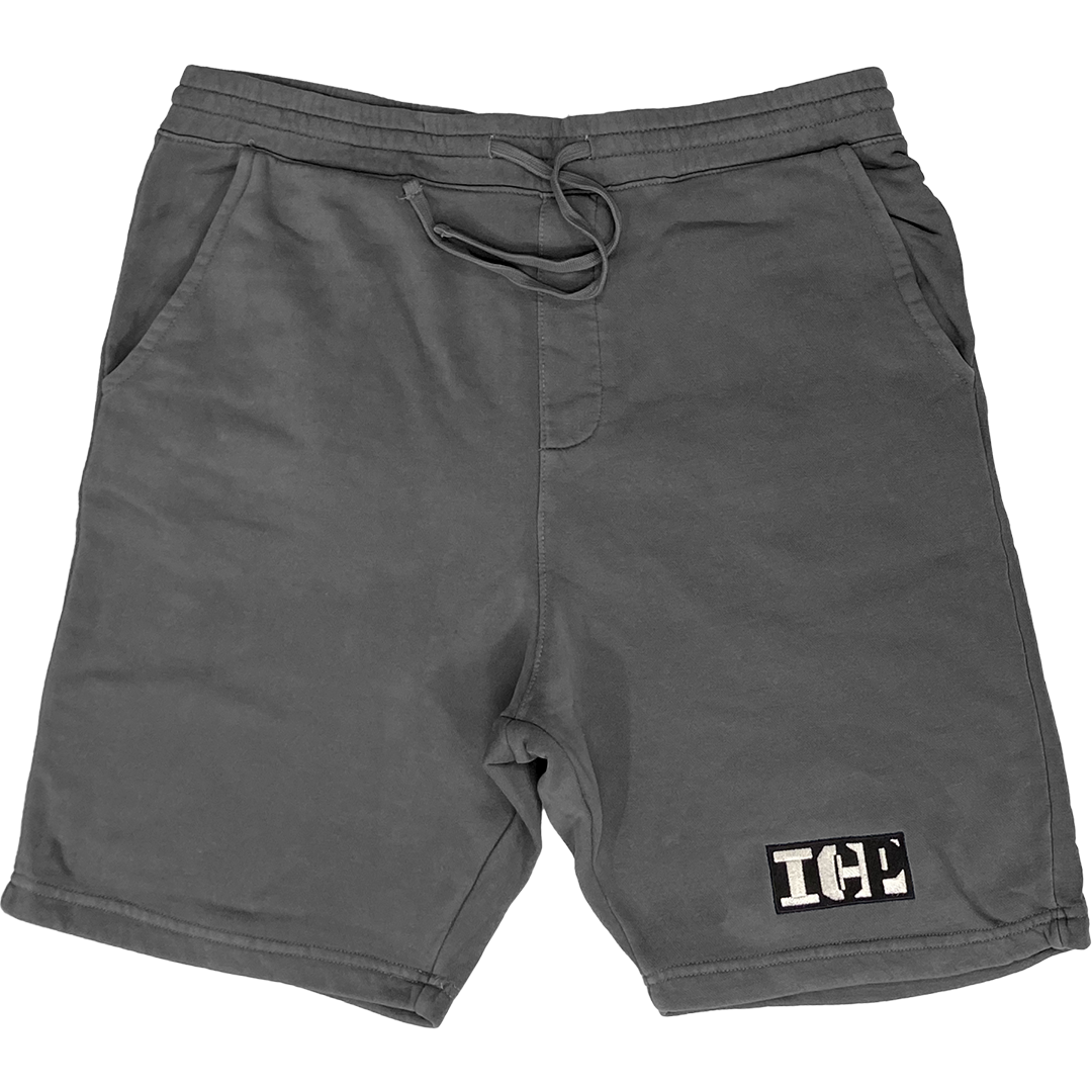 "ICP Block Logo" Embroidered Shorts In Charcoal Grey