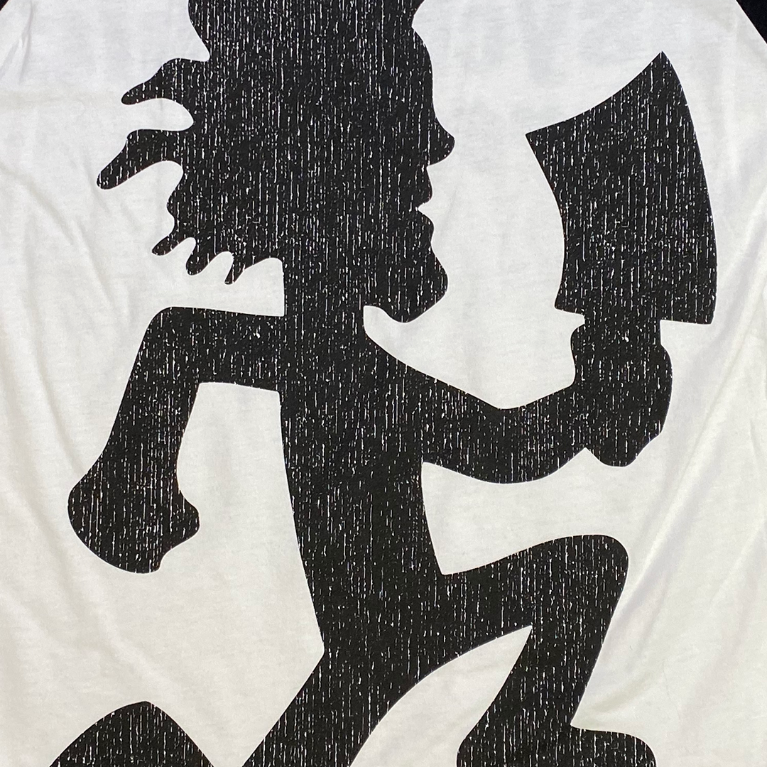 "Hatchetman Vintage" Raglan T-Shirt In White And Black