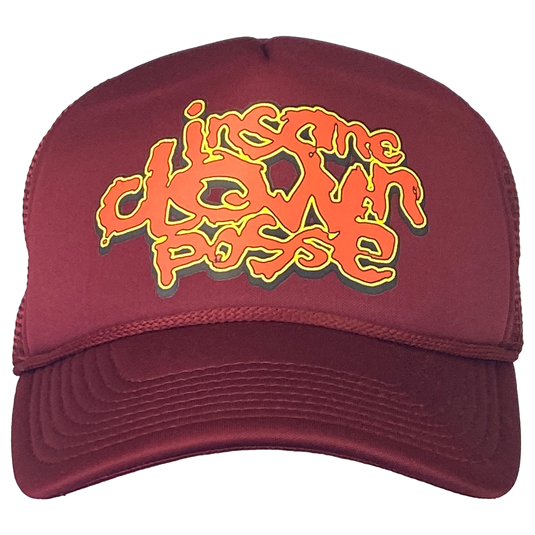 "Stack Logo" Trucker Hat In Burgundy