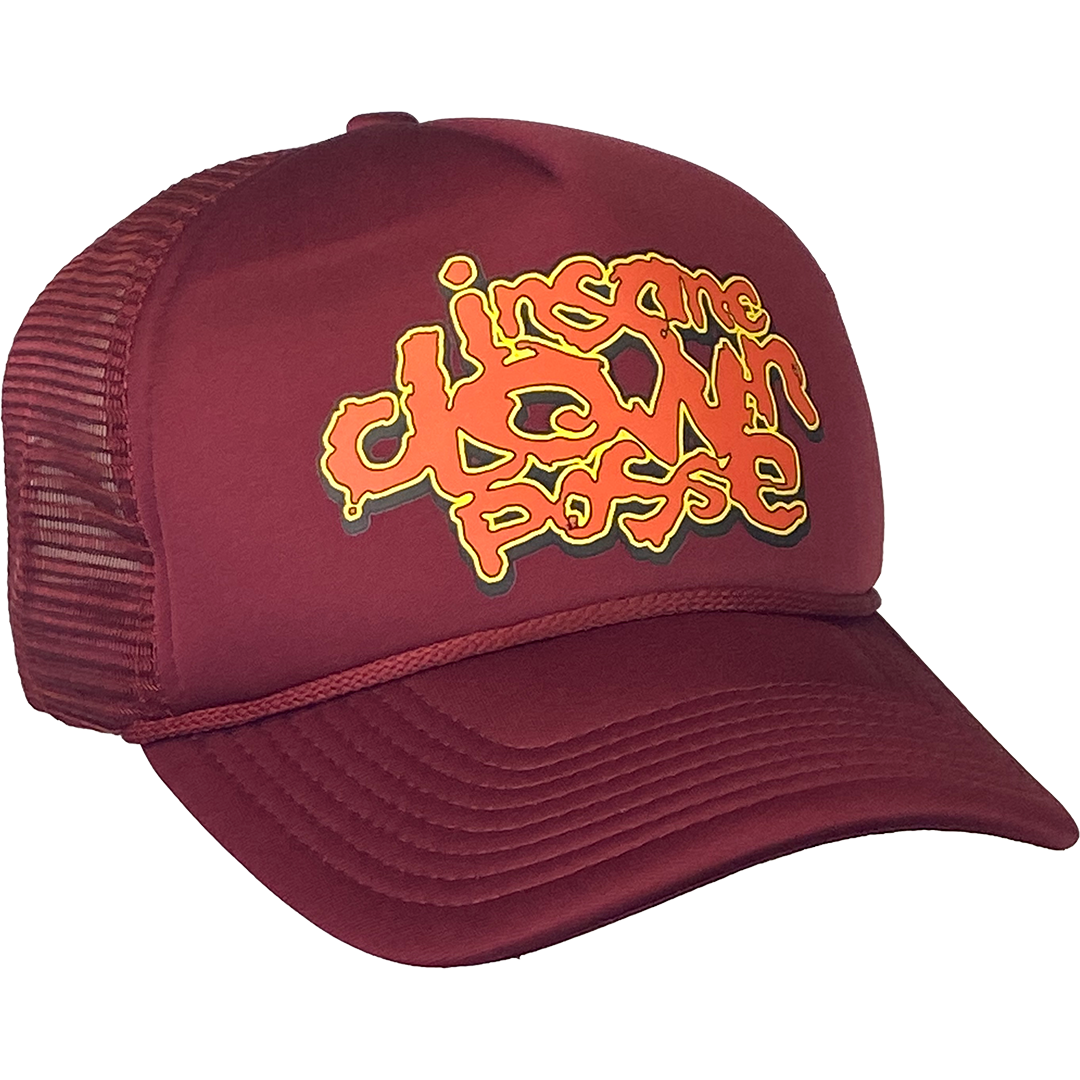 "Stack Logo" Trucker Hat In Burgundy