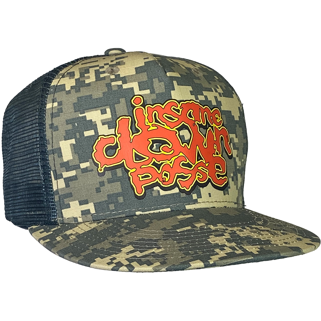 "Stack Logo" Flat Bill Snapback Hat In Digital Camo