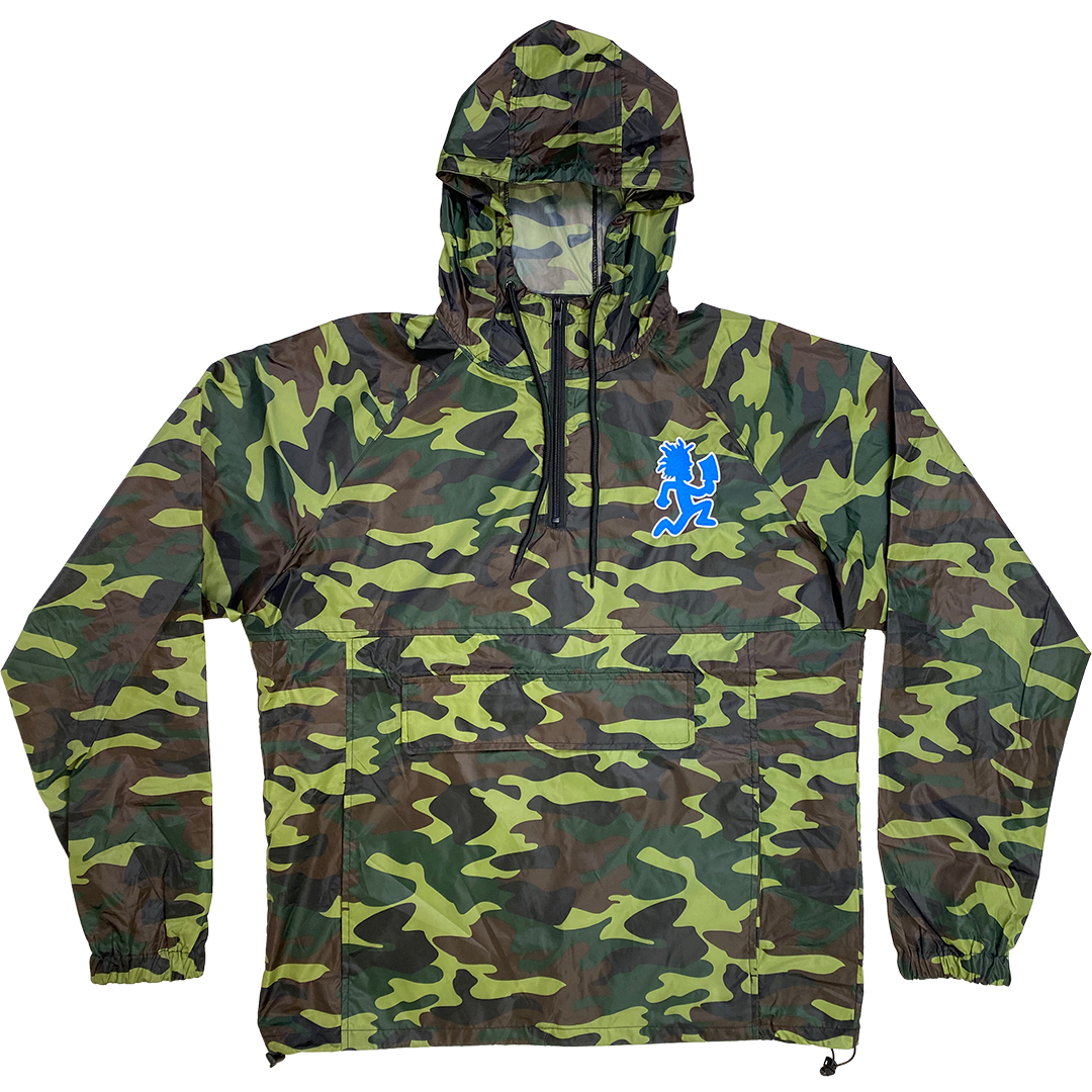 "Hatchetman" Embroidered Hooded Windbreaker In Camo