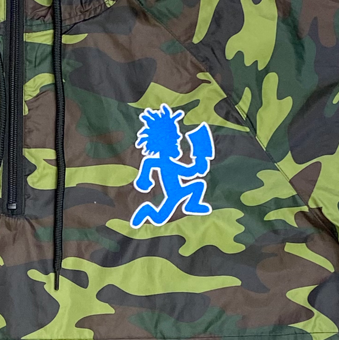 "Hatchetman" Embroidered Hooded Windbreaker In Camo