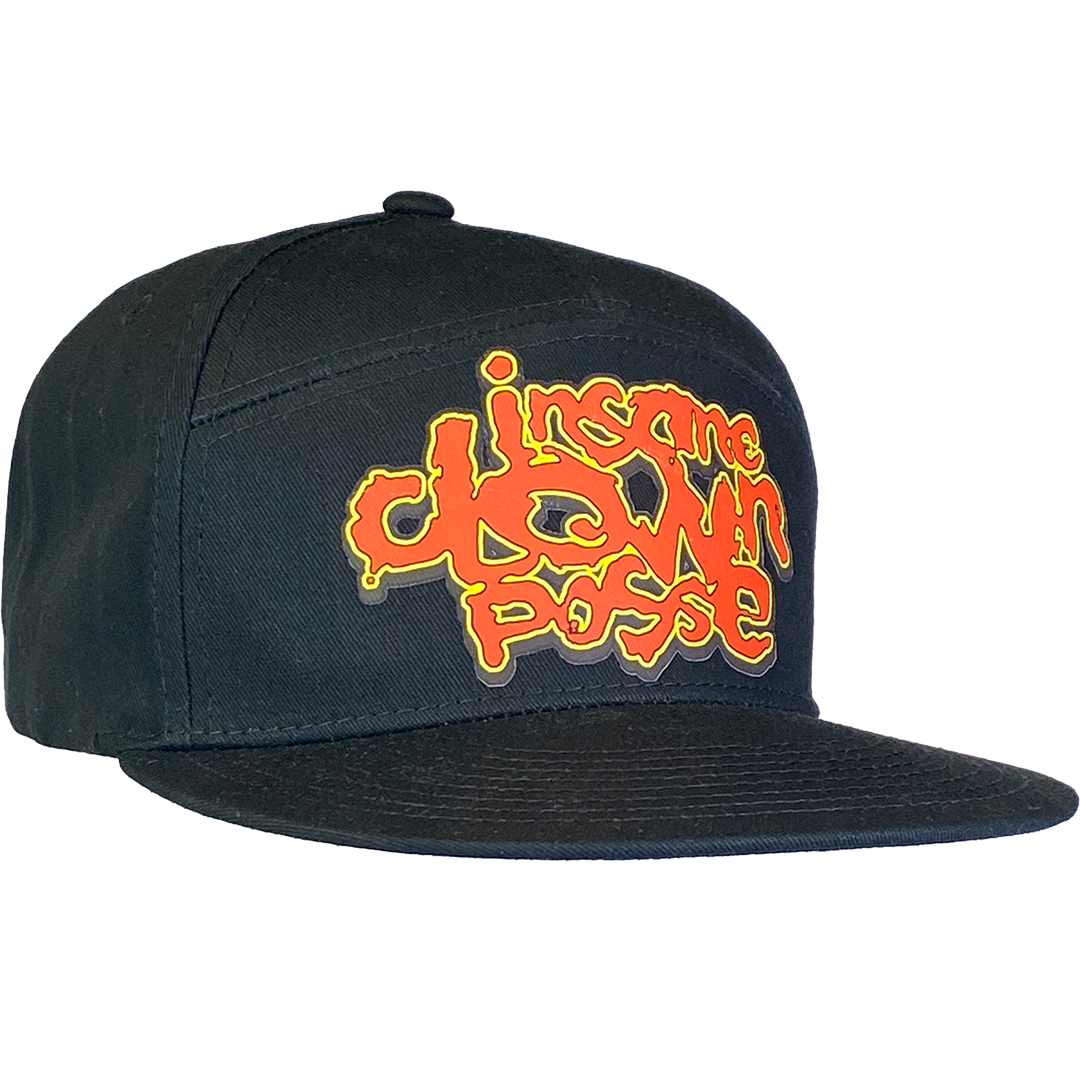 "Stack Logo" Flat Bill Snapback Hat in Black