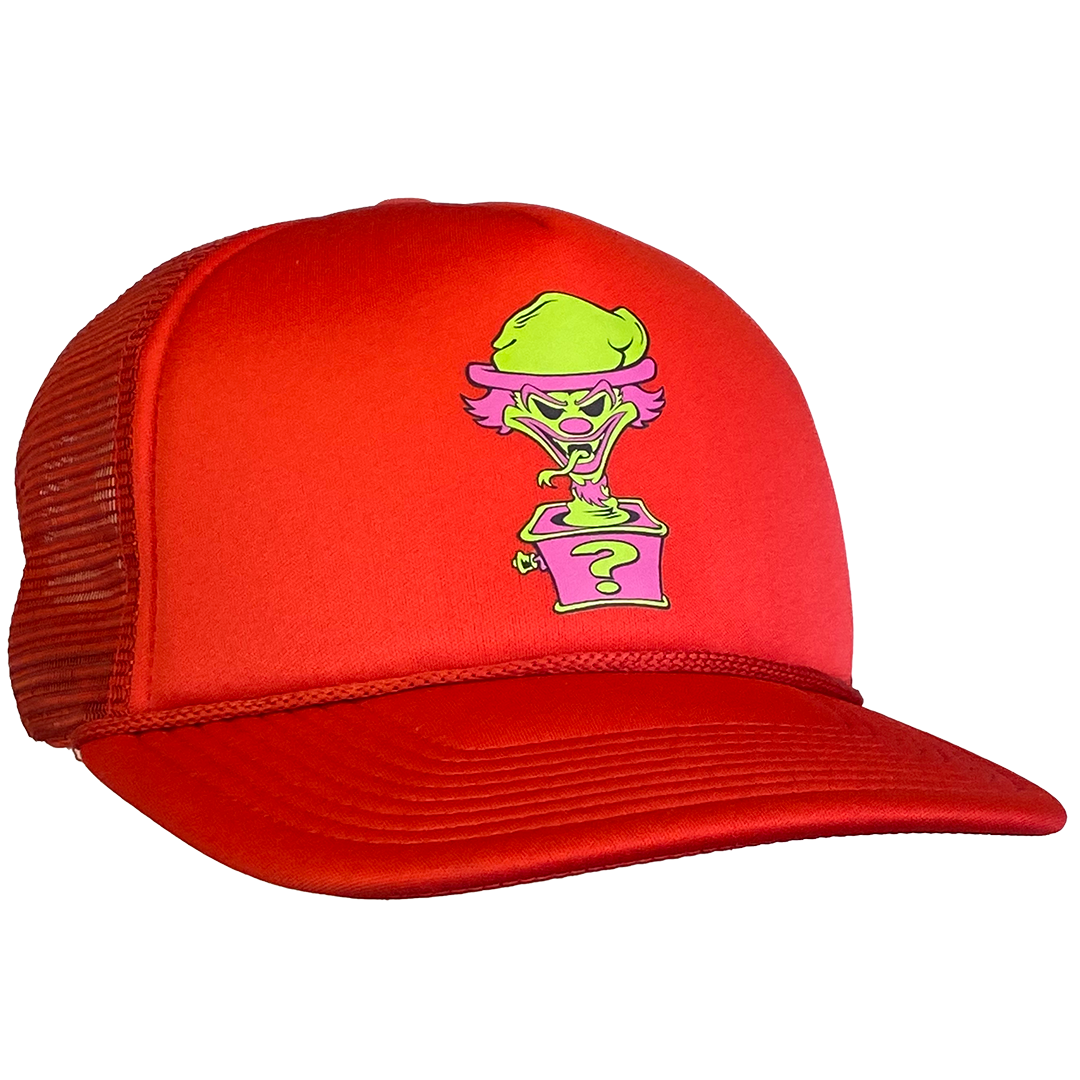 "Riddle Box" Trucker Hat In Red