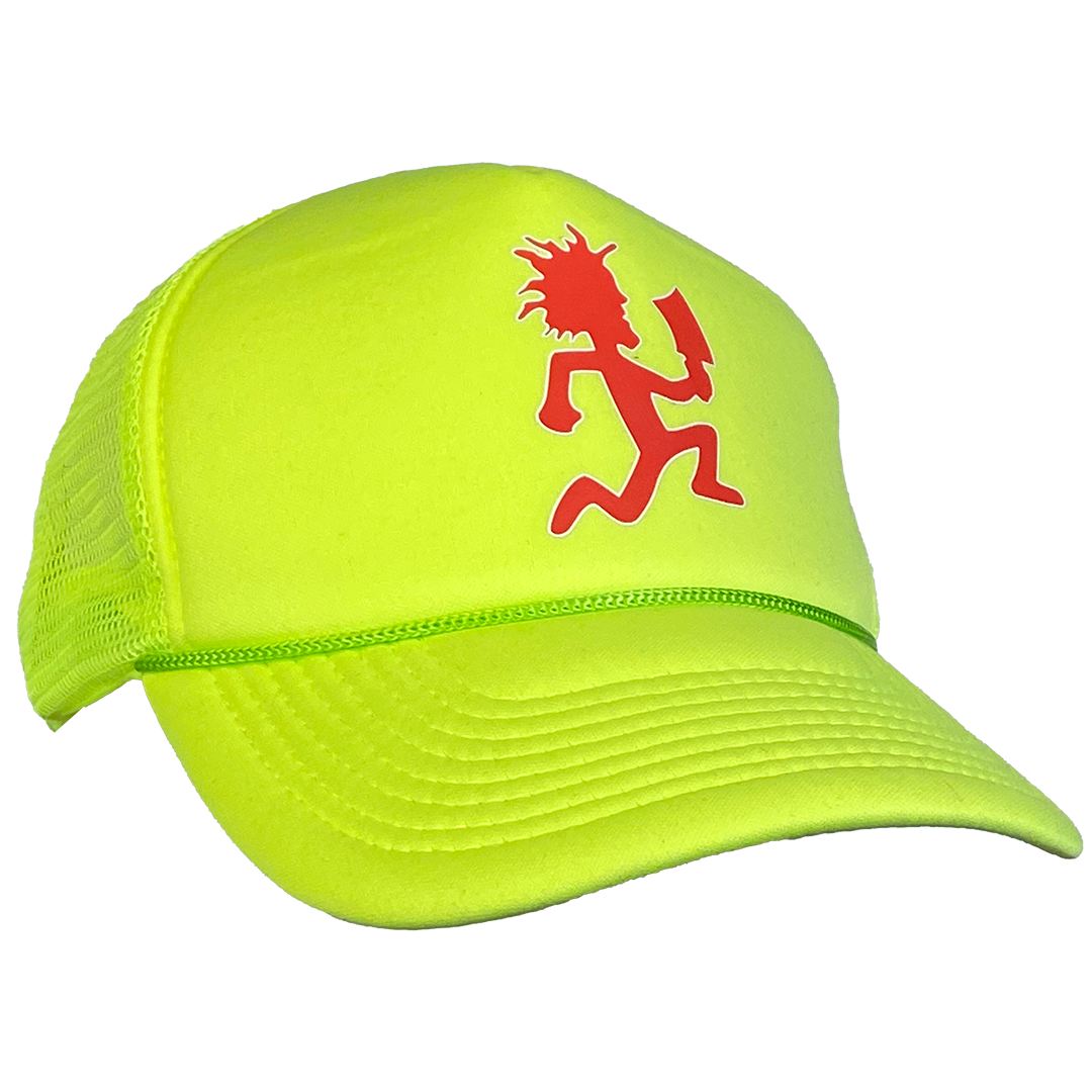 "Hatchetman" Trucker Hat In Neon Yellow