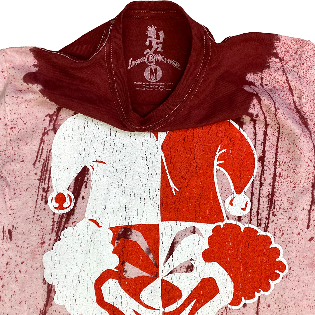 "Carnival Of Carnage Vintage" T-Shirt In Red Blood Splatter Dye