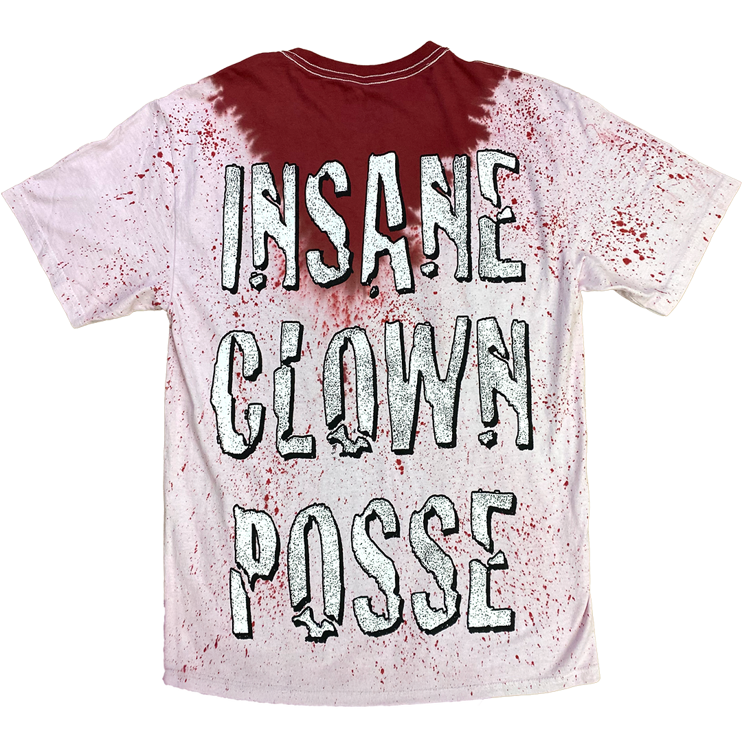 "Whadup" T-Shirt In Red Blood Splatter Dye