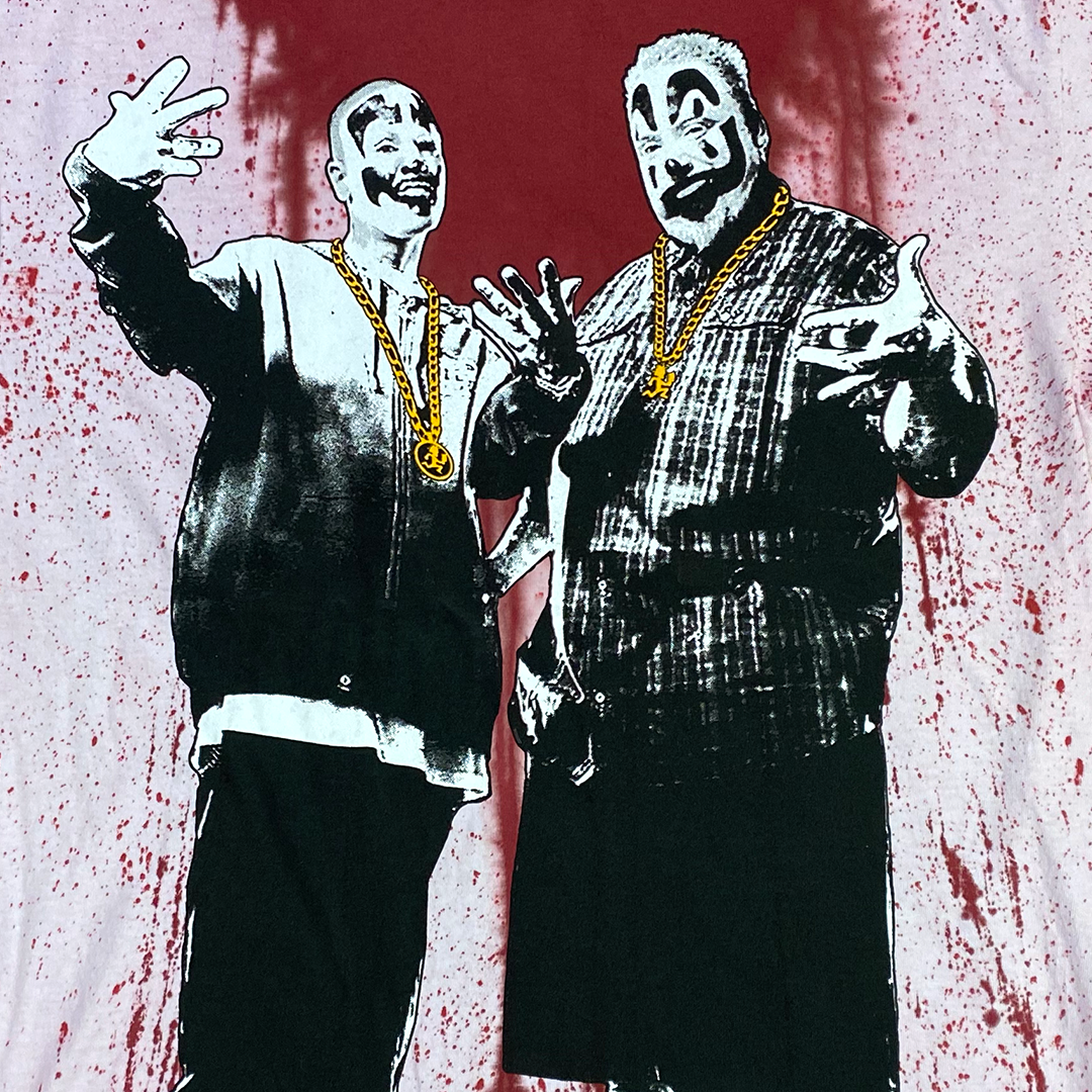 "Whadup" T-Shirt In Red Blood Splatter Dye