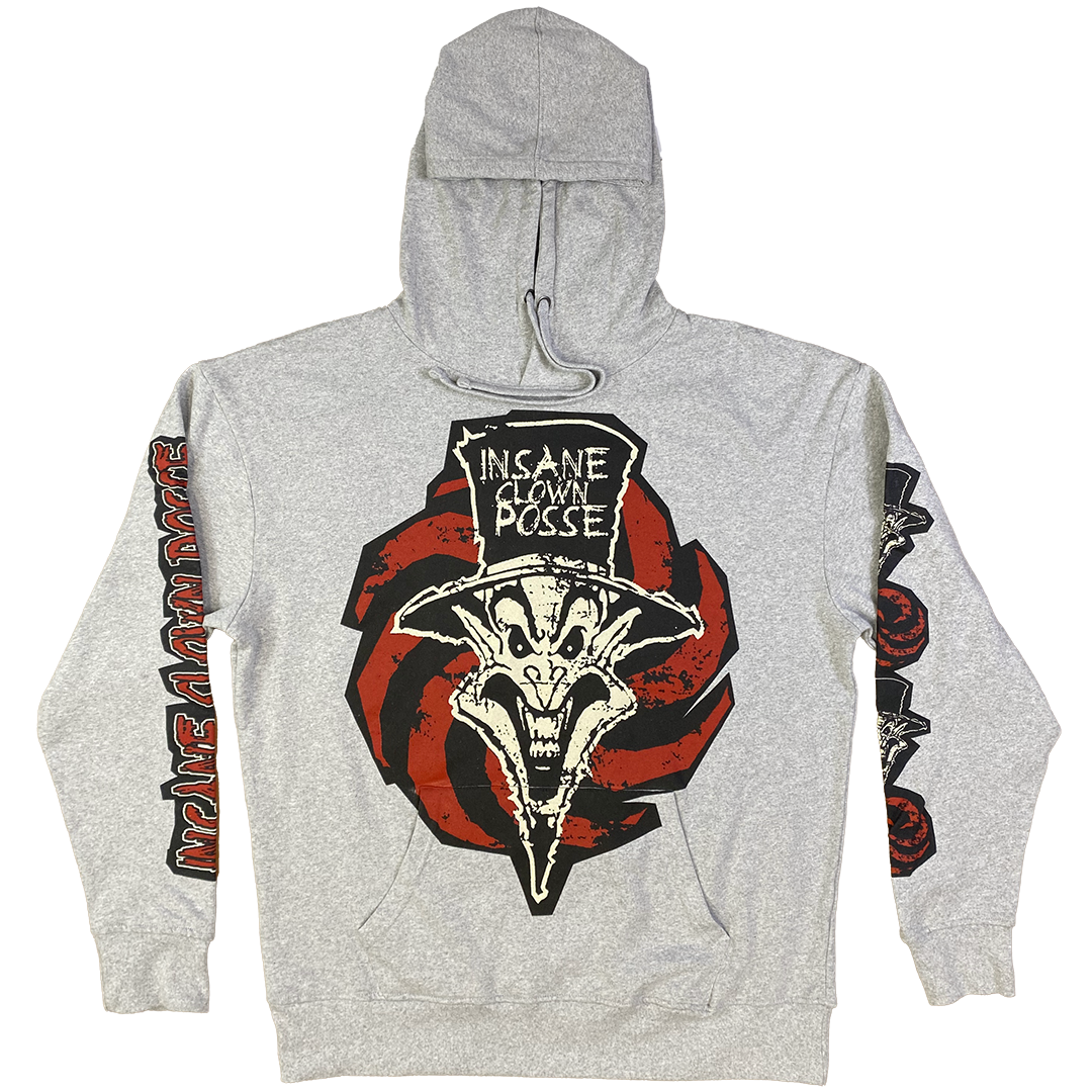 "Ringmaster Spiral" Pullover Hoodie In Heather Grey
