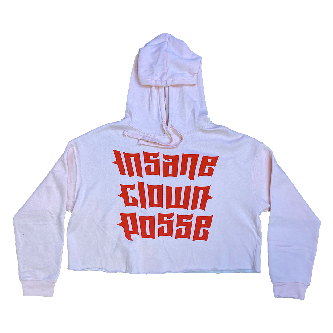 "17 Dead" Pullover Crop Hoodie In Pink