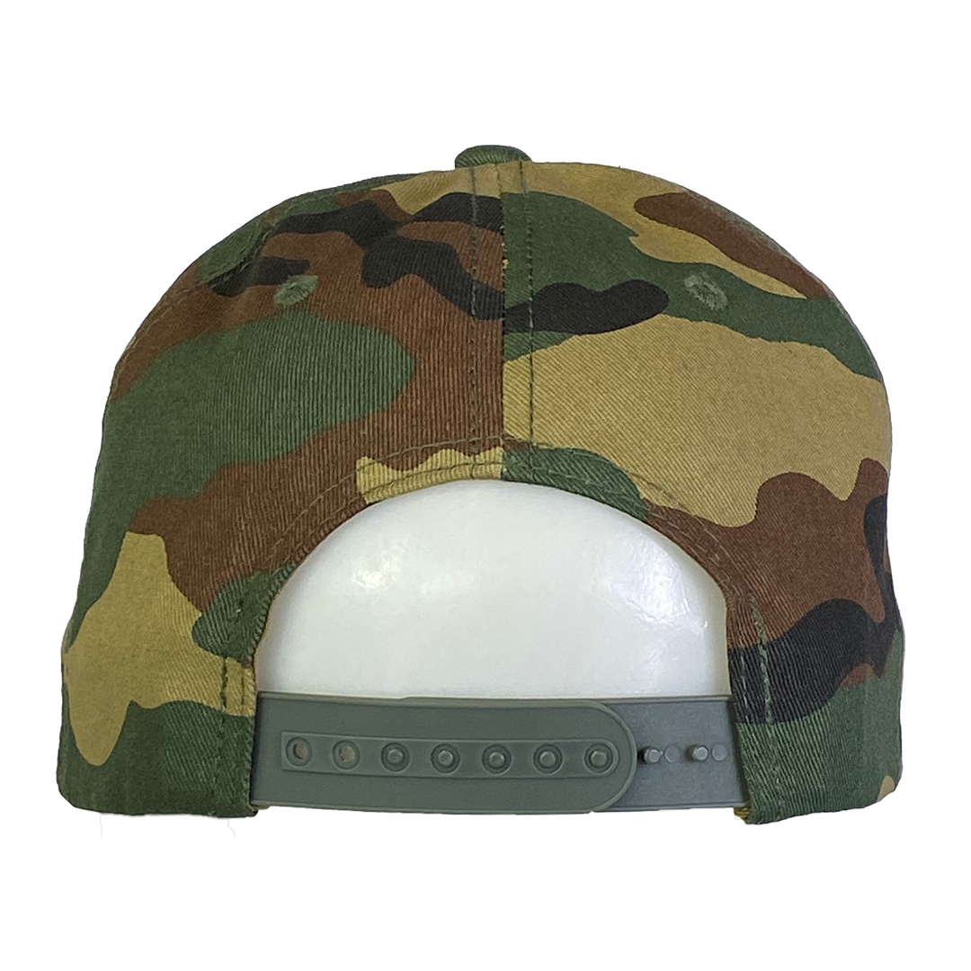 "Luckyman" Snapback Hat In Green Camo
