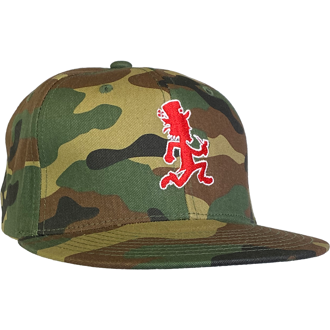 "Luckyman" Snapback Hat In Green Camo