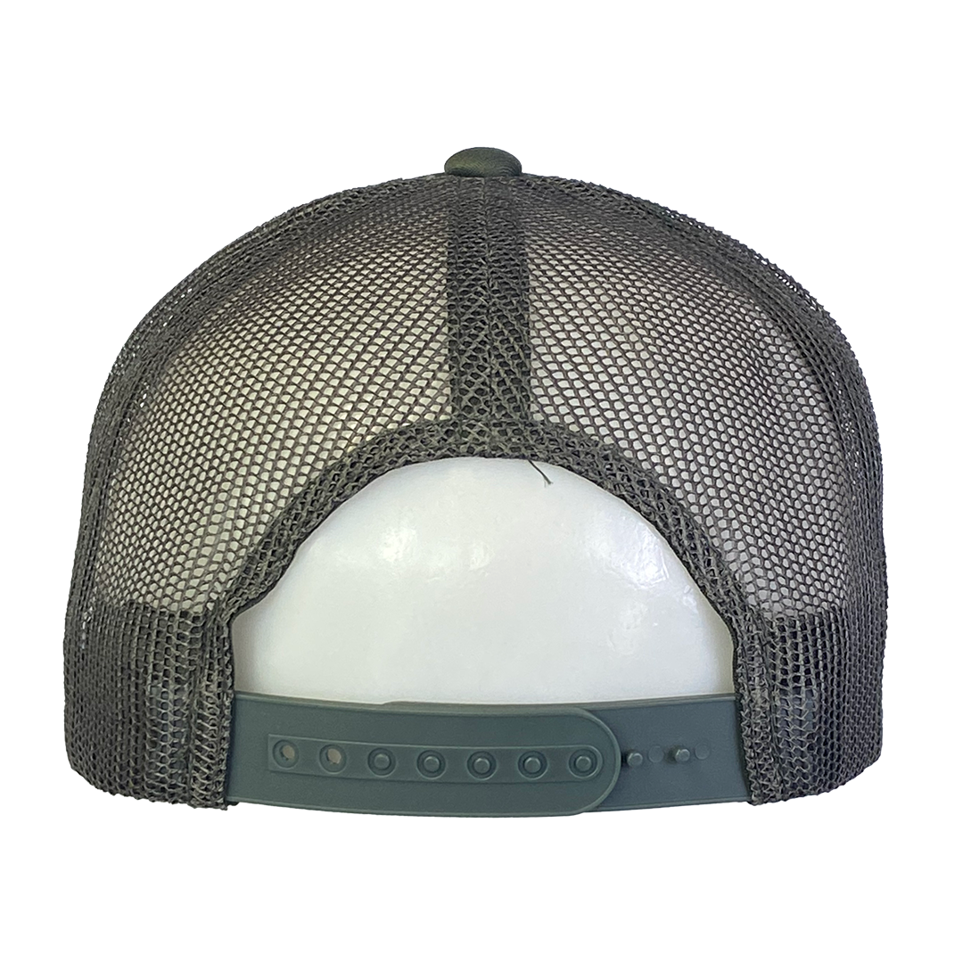 "Luckyman" Trucker Hat In Olive Green