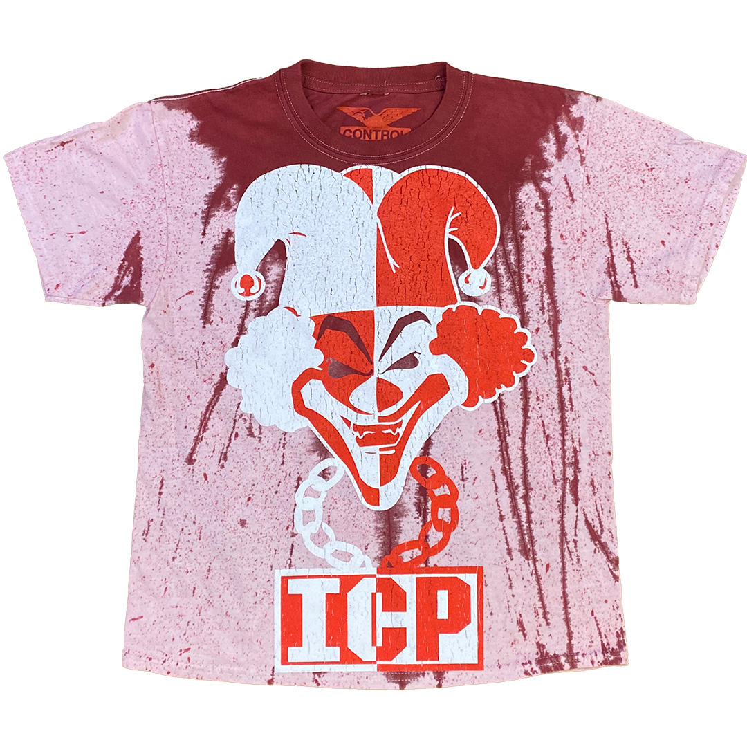 "Carnival Of Carnage Vintage" Womens One-Size T-Shirt In Red Blood Splatter Dye
