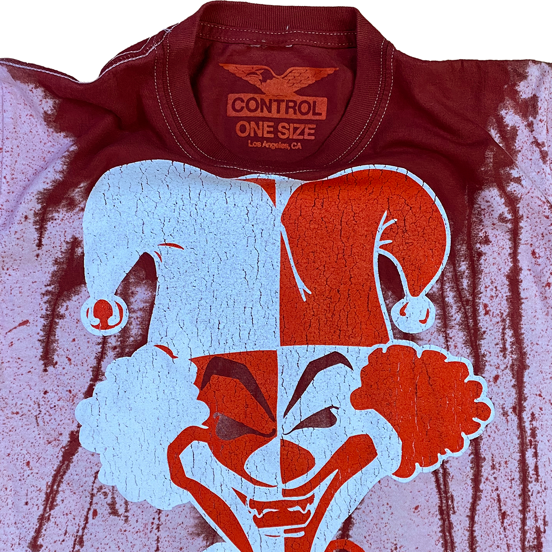 "Carnival Of Carnage Vintage" Womens One-Size T-Shirt In Red Blood Splatter Dye