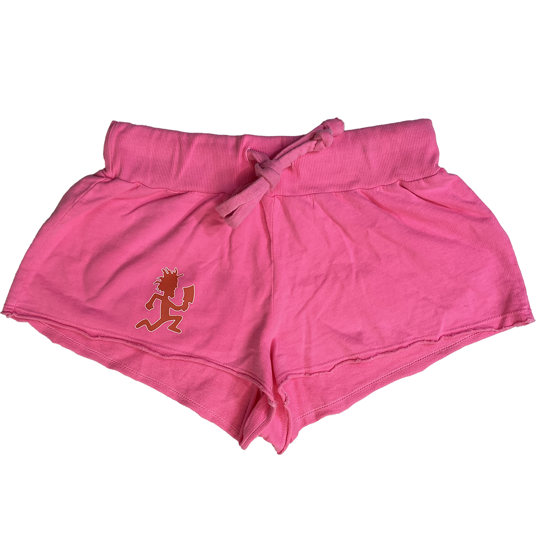 "Hatchetman Carnival" Women's Fleece Shorts In Hot Pink