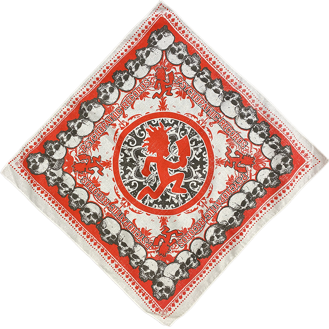 "Psychopathic Records" Bandana In White