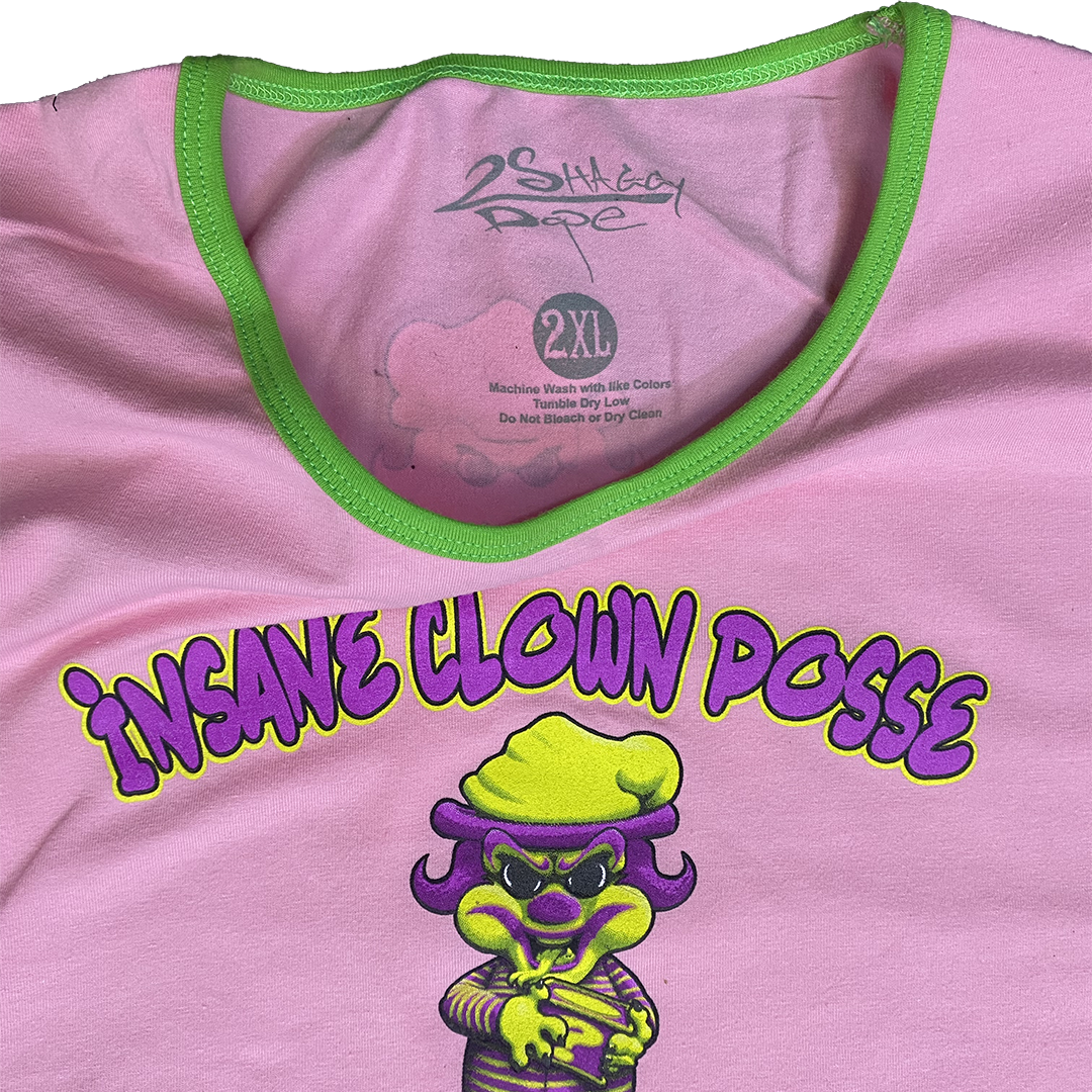 "Baby Riddle Box" Women's Belly T-Shirt In Pink
