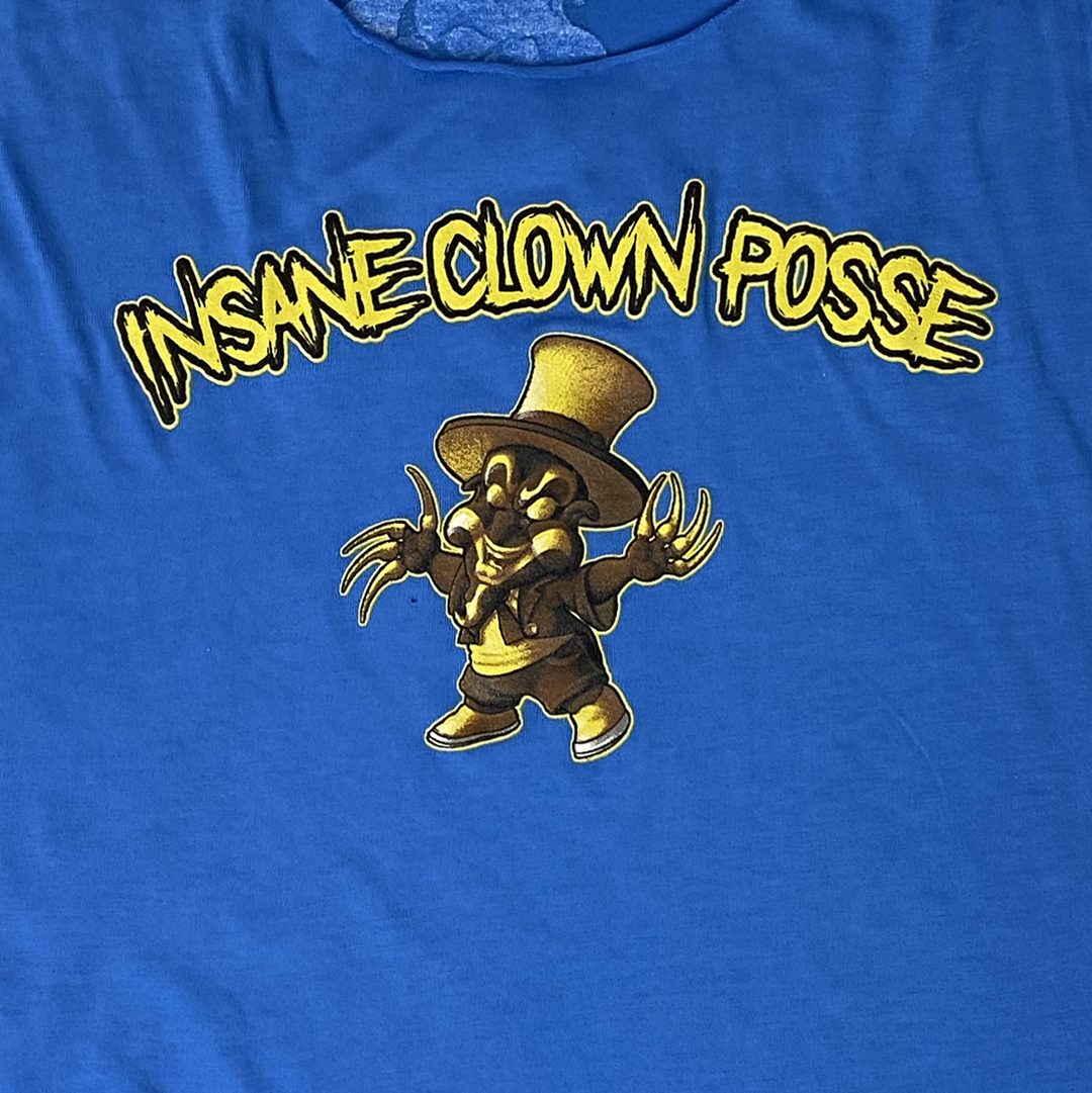 "Baby Ringmaster" Womens Raw Edge Tank Top In Blue