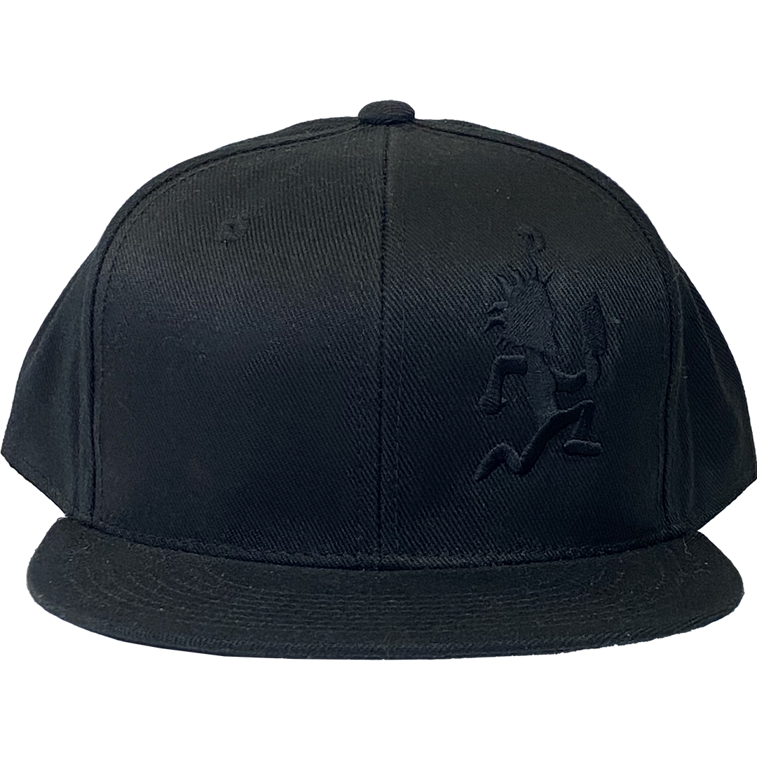"Hatchetman Black On Black" Fitted Flat Bill Hat