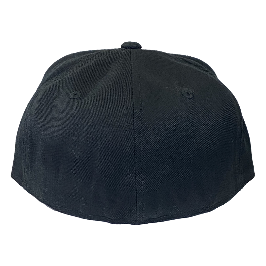 "Hatchetman Black On Black" Fitted Flat Bill Hat
