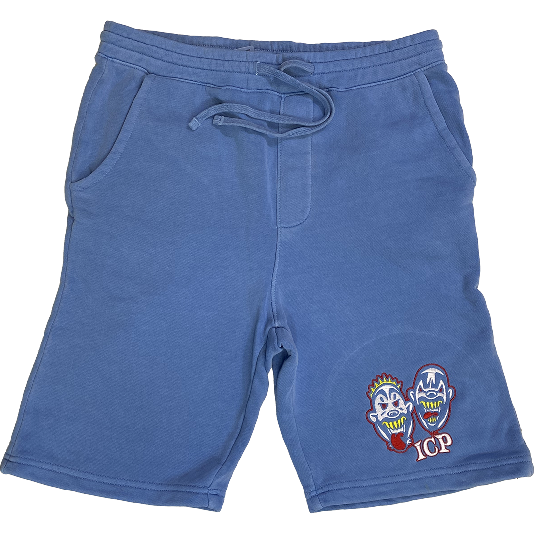 "BB Heads" Embroidered Shorts In Blue