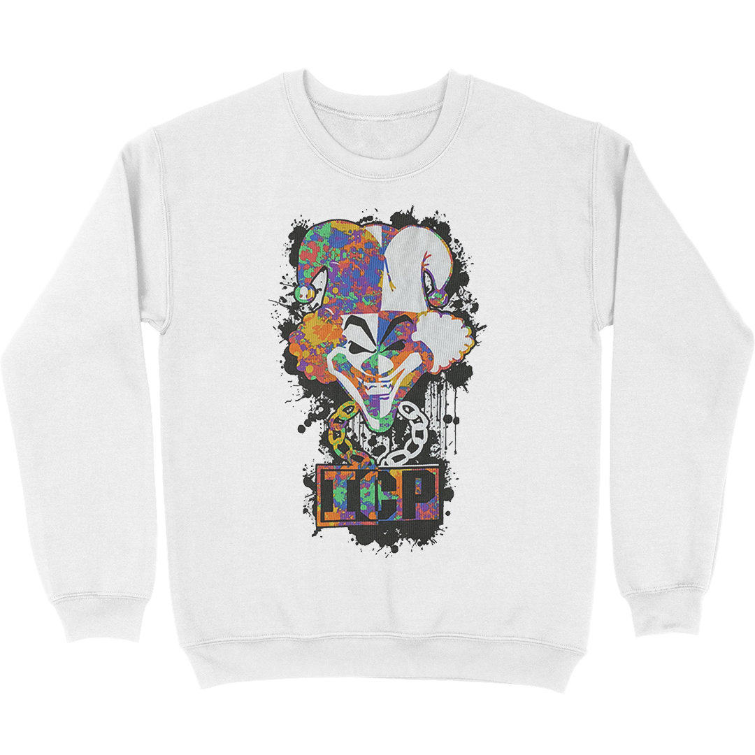 "Carnival Of Carnage Ink Splatter" Crewneck Sweatshirt In White