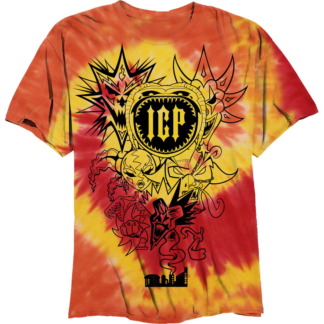 2nd 6 Jokers T-Shirt in Orange Twist Dye
