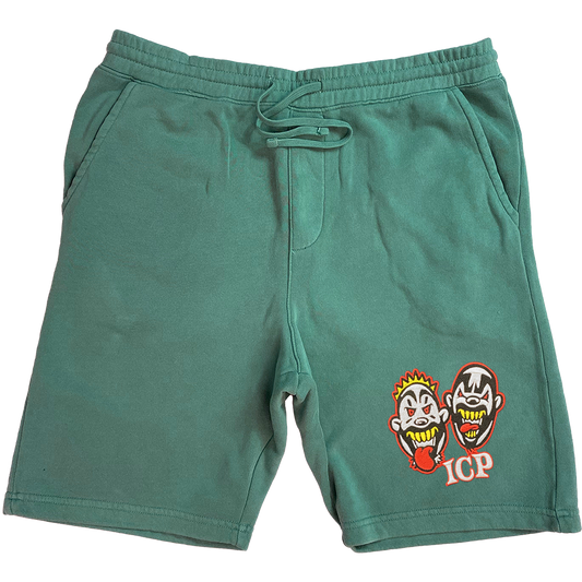 "BB Heads" Embroidered Shorts In Green