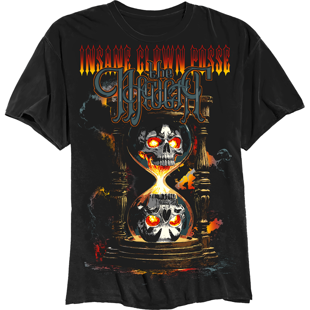Hourglass Skulls T-Shirt in Black