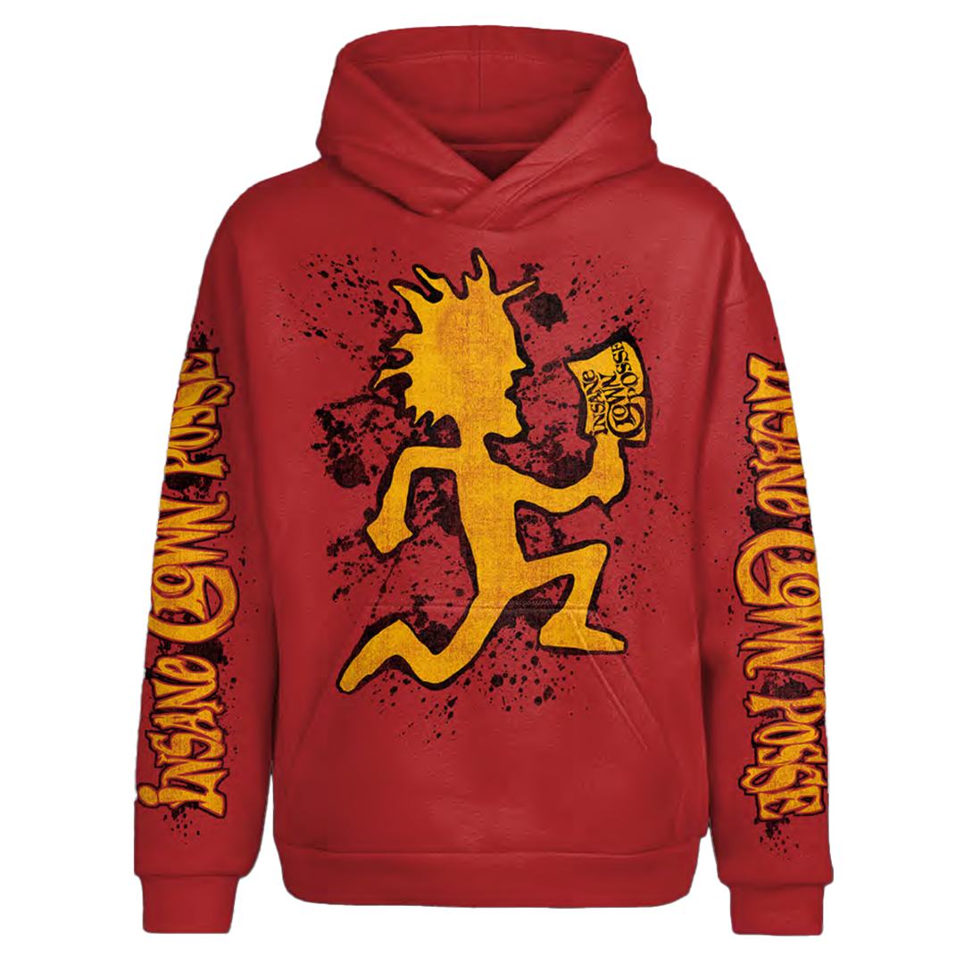 "Hatchetman Gold" Pullover Hoodie In Red