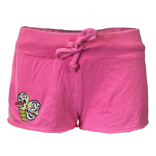 "Spooky Clowns Stack Logo" Women's Fleece Shorts In Hot Pink