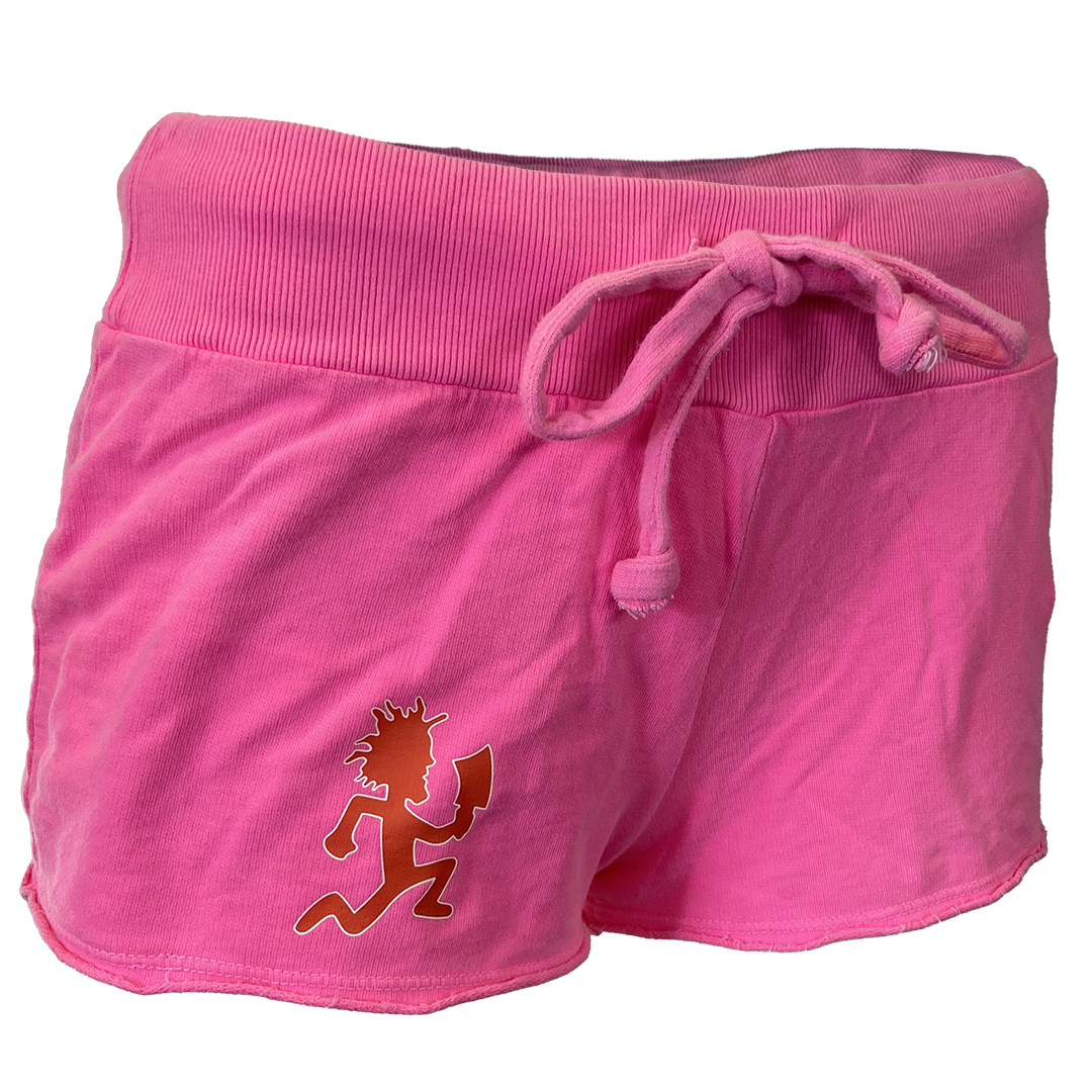 "Hatchetman Carnival" Women's Fleece Shorts In Hot Pink