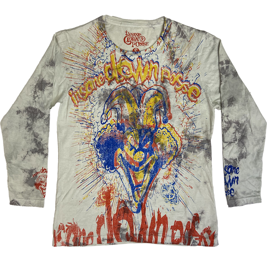 "Bang Bang Posse" Womens Long Sleeve T-Shirt In Tie Dyed Grey