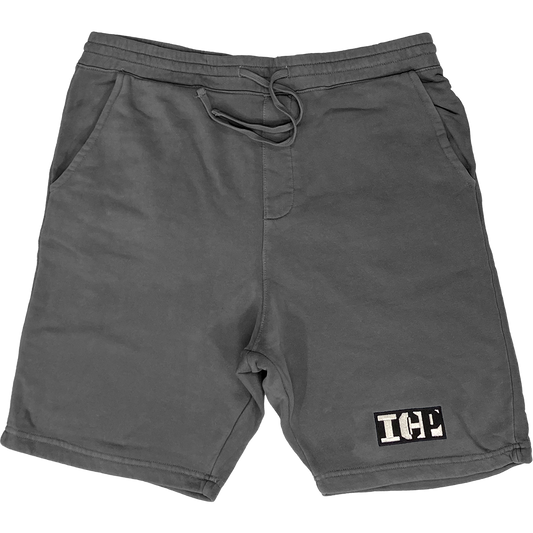 "ICP Block Logo" Embroidered Shorts In Charcoal Grey