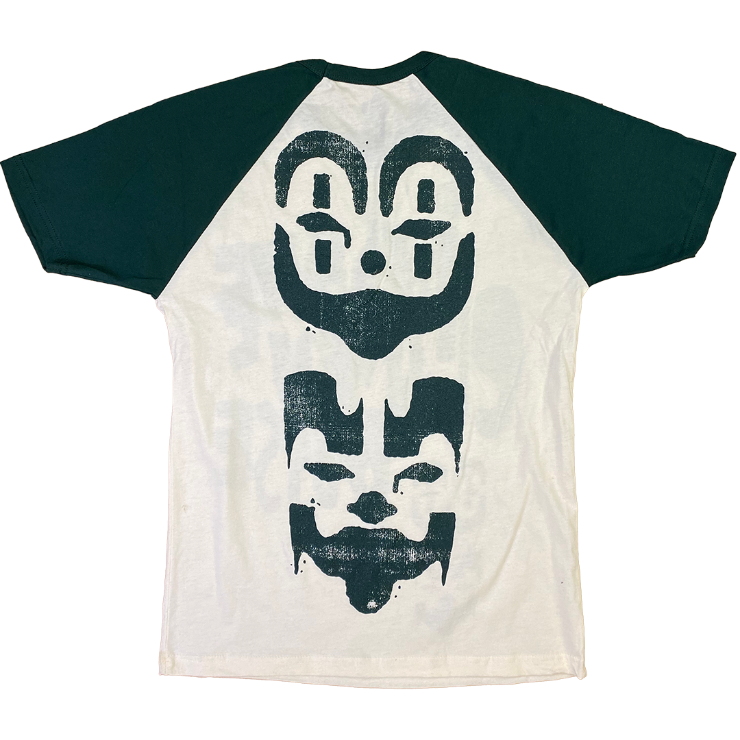 "Face Paint" Raglan T-Shirt In Natural & Green