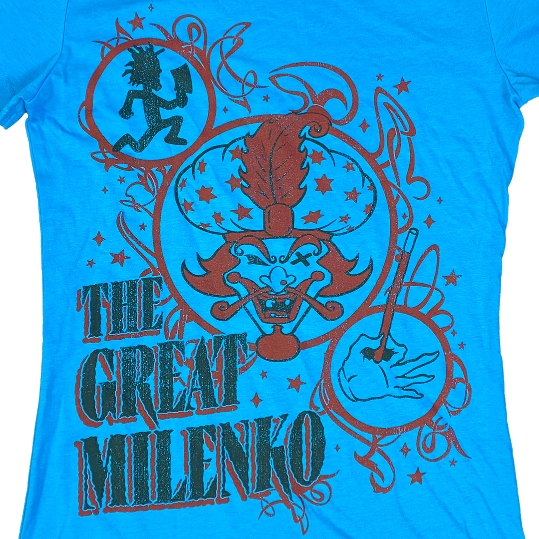 "The Great Milenko" Womens Oversize T-Shirt In Blue