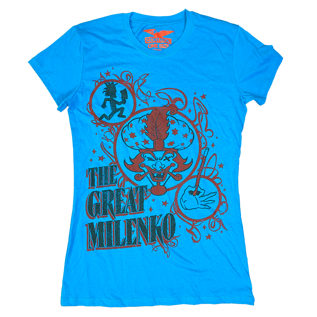 "The Great Milenko" Womens Oversize T-Shirt In Blue