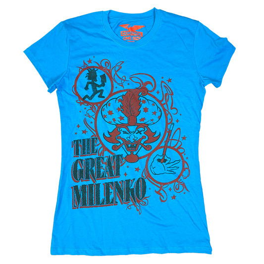 "The Great Milenko" Womens Oversize T-Shirt In Blue